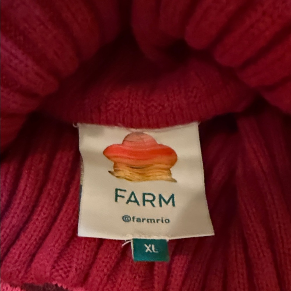 Bold Oversized Turtleneck Sweater in Pink & Red - Picture 2 of 7